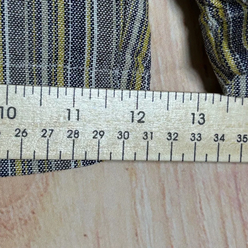 WESC Striped Linen Blend Shorts Trunk Men L Blue Grey Elastic Waist Coastal Gorp